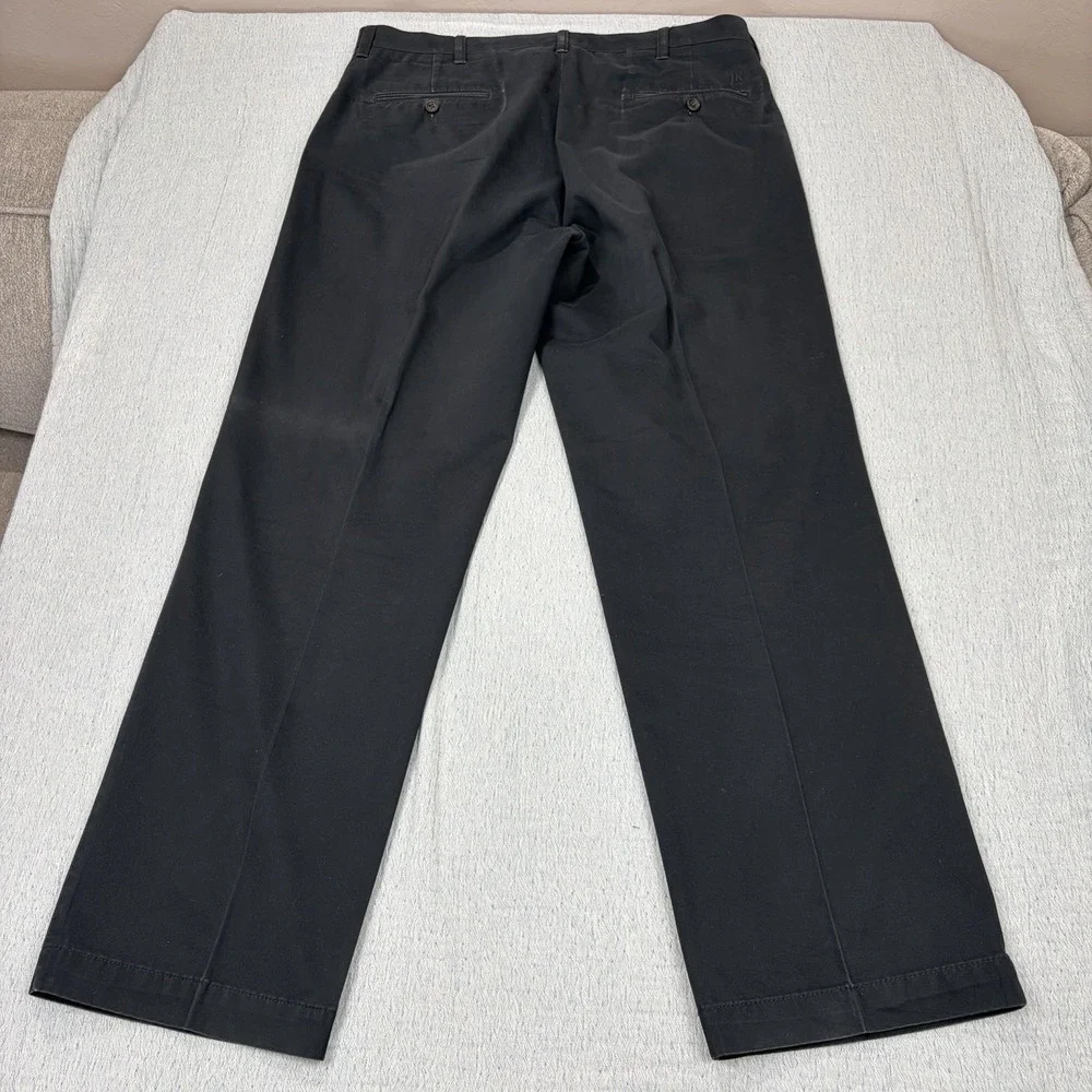 Life Khaki‎ Haggar LK Pants Men's 38x32 Flat Front Straight Leg Pants Black